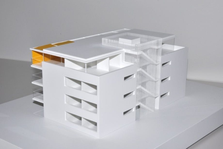 Modell Nordostfassade. Hansjörg Betschart Architektur ©.